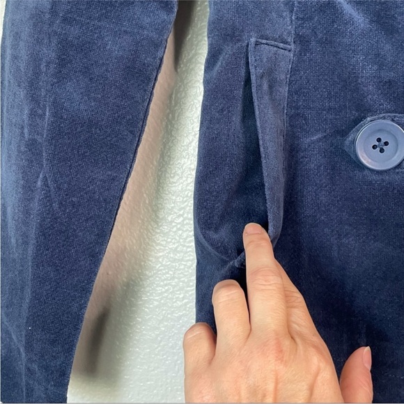 Mossimo | Blue Double Breasted Velvet Pea Coat | Size Medium - Picture 5 of 8